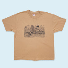 Lade das Bild in den Galerie-Viewer, Hanes T-Shirt &quot;White River Light Station&quot; 00er, beige/braun, XL
