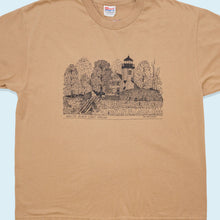 Lade das Bild in den Galerie-Viewer, Hanes T-Shirt &quot;White River Light Station&quot; 00er, beige/braun, XL
