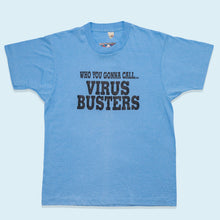 Lade das Bild in den Galerie-Viewer, Screen Stars T-Shirt &quot;Virus Busters&quot; 80er/90er Made in the USA Single Stitch, blau, L
