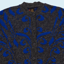 Lade das Bild in den Galerie-Viewer, It&#39;s Knitwear Cardigan 90er Made in England, grau/blau, L/XL schmal
