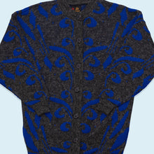 Lade das Bild in den Galerie-Viewer, It&#39;s Knitwear Cardigan 90er Made in England, grau/blau, L/XL schmal
