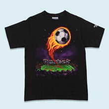 Lade das Bild in den Galerie-Viewer, Reebok T-Shirt &quot;Fussball&quot; 90er Single Stitch Made in the USA, schwarz, M/L
