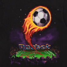 Lade das Bild in den Galerie-Viewer, Reebok T-Shirt &quot;Fussball&quot; 90er Single Stitch Made in the USA, schwarz, M/L
