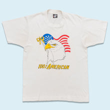 Lade das Bild in den Galerie-Viewer, Best T-Shirt &quot;100% American&quot; 1991 Made in the USA Single Stitch, weiß, M/L
