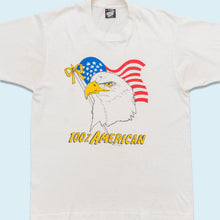 Lade das Bild in den Galerie-Viewer, Best T-Shirt &quot;100% American&quot; 1991 Made in the USA Single Stitch, weiß, M/L
