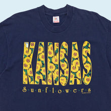 Lade das Bild in den Galerie-Viewer, Fruit of the Loom T-Shirt Kansas Sunflowers 90er Made in the USA Single Stitch, blau, XL
