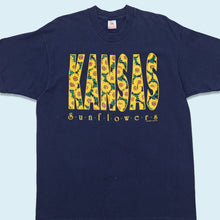 Lade das Bild in den Galerie-Viewer, Fruit of the Loom T-Shirt Kansas Sunflowers 90er Made in the USA Single Stitch, blau, XL
