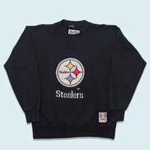 Lade das Bild in den Galerie-Viewer, Nutmeg Sweatshirt &quot;Pittsburgh Steelers&quot; 90er Made in the USA, schwarz, M/L
