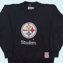 Lade das Bild in den Galerie-Viewer, Nutmeg Sweatshirt &quot;Pittsburgh Steelers&quot; 90er Made in the USA, schwarz, M/L
