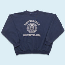 Lade das Bild in den Galerie-Viewer, Sweatshirt &quot;Universidad Compostelana&quot; 90er, blau, L breit
