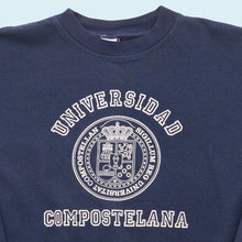 Lade das Bild in den Galerie-Viewer, Sweatshirt &quot;Universidad Compostelana&quot; 90er, blau, L breit
