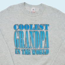 Lade das Bild in den Galerie-Viewer, Fruit of the Loom Sweatshirt &quot;Coolest Grandpa in the World&quot; Made in the USA 90er, grau, XL
