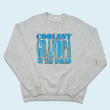 Lade das Bild in den Galerie-Viewer, Fruit of the Loom Sweatshirt &quot;Coolest Grandpa in the World&quot; Made in the USA 90er, grau, XL
