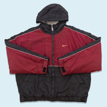 Lade das Bild in den Galerie-Viewer, Nike Winterjacke &quot;swoosh&quot; 90er, rot/schwarz, XL
