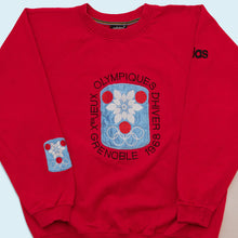 Lade das Bild in den Galerie-Viewer, Adidas Sweatshirt &quot;Grenoble Olympia&quot; 80er, rot, L/XL
