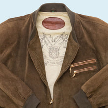 Lade das Bild in den Galerie-Viewer, Leather Sound Jacke &quot;Echtleder&quot; mit Schulterpolstern 90er, grün, L
