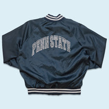 Lade das Bild in den Galerie-Viewer, Chalk Line Satin Jacke &quot;Penn State University&quot; 90er Made in the USA, blau, M breit
