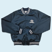 Lade das Bild in den Galerie-Viewer, Chalk Line Satin Jacke &quot;Penn State University&quot; 90er Made in the USA, blau, M breit
