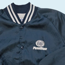 Lade das Bild in den Galerie-Viewer, Chalk Line Satin Jacke &quot;Penn State University&quot; 90er Made in the USA, blau, M breit
