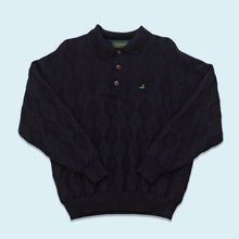 Lade das Bild in den Galerie-Viewer, Scandinavian Golfer Strickpullover &quot;double layer&quot; 90er made in Schweden, blau, M/L
