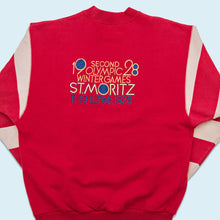 Lade das Bild in den Galerie-Viewer, Adidas Sweatshirt &quot;Olympics St. Moritz&quot; 80er/90er, rot, M breit
