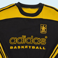 Lade das Bild in den Galerie-Viewer, Adidas Sweatshirt &quot;Aris Thessaloniki Baskteball&quot; 90er, schwarz/gelb, XL
