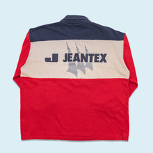 Lade das Bild in den Galerie-Viewer, Jeantex Polo Sweatshirt &quot;International Yachting Wear&quot; 90er, rot/blau, M oversized
