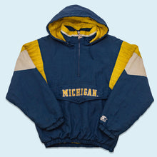 Lade das Bild in den Galerie-Viewer, Starter Schlupfjacke &quot;Michigan Wolverines&quot; 90er, blau, L/XL breit
