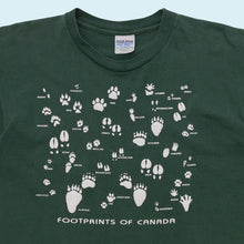 Lade das Bild in den Galerie-Viewer, Gildan T-Shirt &quot;Footprints of Canada&quot; Made in Canada 90er Single Stitch, grün, L/XL
