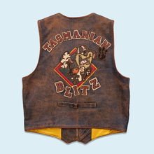 Lade das Bild in den Galerie-Viewer, Jeff Hamilton Weste &quot;Tasmanian Blitz&quot; echtes Leder 1996 Made in the USA, braun, M/L
