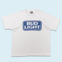 Lade das Bild in den Galerie-Viewer, Screen Stars T-Shirt &quot;Bud Light&quot; 90er Single Stitch Made in the USA, weiß, XL
