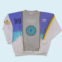 Lade das Bild in den Galerie-Viewer, Adidas Sweatshirt dünn &quot;München/Stockholm Olympia&quot; 80er, weiß, XL/XXL (tagged XL)
