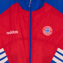 Lade das Bild in den Galerie-Viewer, Adidas Regenjacke &quot;FC Bayern München&quot; 90er, rot/blau, XL/XXL
