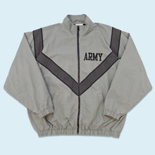 Lade das Bild in den Galerie-Viewer, Trainingsjacke Army &quot;Streifen reflektiert&quot; 90er, grau, XL breit
