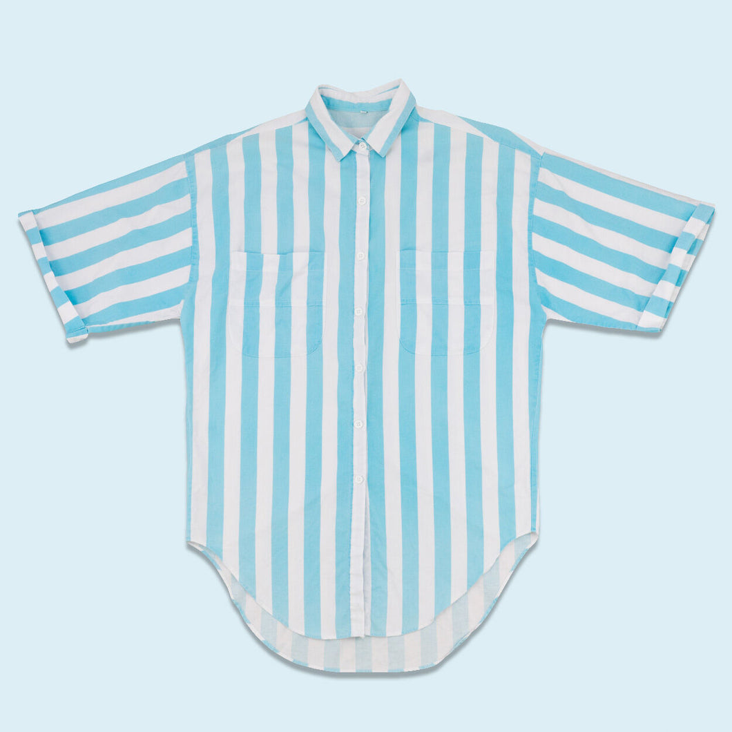 Hemd 90er, blau/weiß, XL