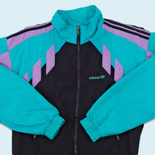 Lade das Bild in den Galerie-Viewer, Adidas Trainingsjacke 90er, schwarz/blau, S/M
