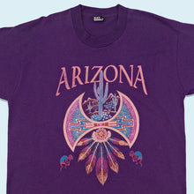 Lade das Bild in den Galerie-Viewer, Best T-Shirt &quot;Arizona&quot; 90er single stitch Made in the USA, lila + Print glitzert, L
