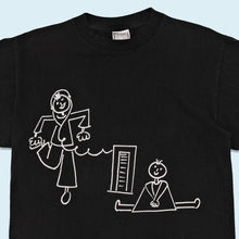 Lade das Bild in den Galerie-Viewer, M-Line T-Shirt &quot;Zeichnung&quot; 90er/00er, schwarz, L

