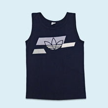 Lade das Bild in den Galerie-Viewer, Adidas Tanktop &quot;trefoil&quot; 80er/90er single stitch Made in the USA, blau, L schmal
