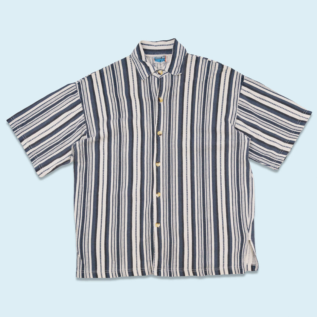 Tarique Shirt Company Hemd 90er, blau/weiß, XL