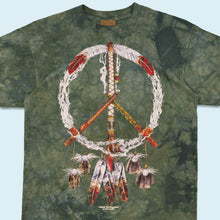 Lade das Bild in den Galerie-Viewer, The Mountain T-Shirt &quot;Native American&quot; 1996 single stitch Made in the USA, grün/batik, L/XL
