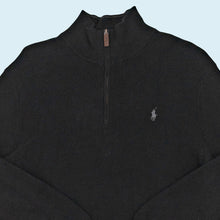 Lade das Bild in den Galerie-Viewer, Polo Ralph Lauren Quarter Zip &quot;Pima Cotton&quot;, schwarz, M
