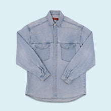 Lade das Bild in den Galerie-Viewer, Embargo Hemd &quot;Pearl Snap&quot; 90er Made in Italy, blau, XL
