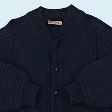 Lade das Bild in den Galerie-Viewer, Alphorn Bomberjacke &quot;heavy Wool&quot; 90er, blau, XL

