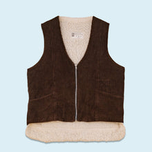 Lade das Bild in den Galerie-Viewer, Cordweste &quot;sherpa lined&quot; 90er/00er, braun, L
