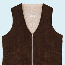 Lade das Bild in den Galerie-Viewer, Cordweste &quot;sherpa lined&quot; 90er/00er, braun, L
