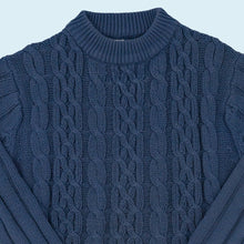 Lade das Bild in den Galerie-Viewer, Strickpullover &quot;fisherman&quot; 90er, blau, L/XL
