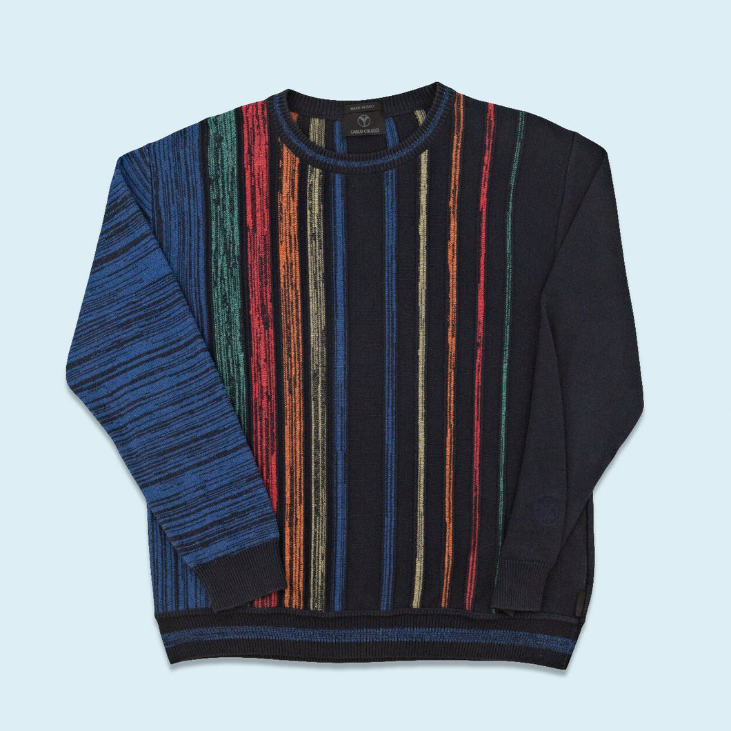 Carlo Colucci Strickpullover 00er Made in Italy, mehrfarbig, L