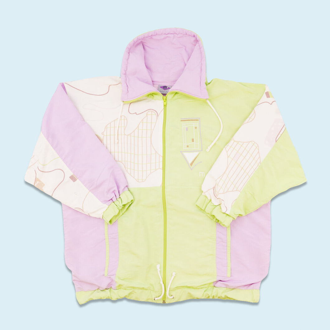 Mäser Trainingsjacke 90er, grün/lila, L/XL