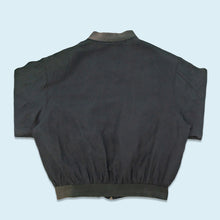 Lade das Bild in den Galerie-Viewer, Jean Legalli Silk Bomber &quot;100% Seide&quot; mit Schulterpolstern 90er, grau, L/XL
